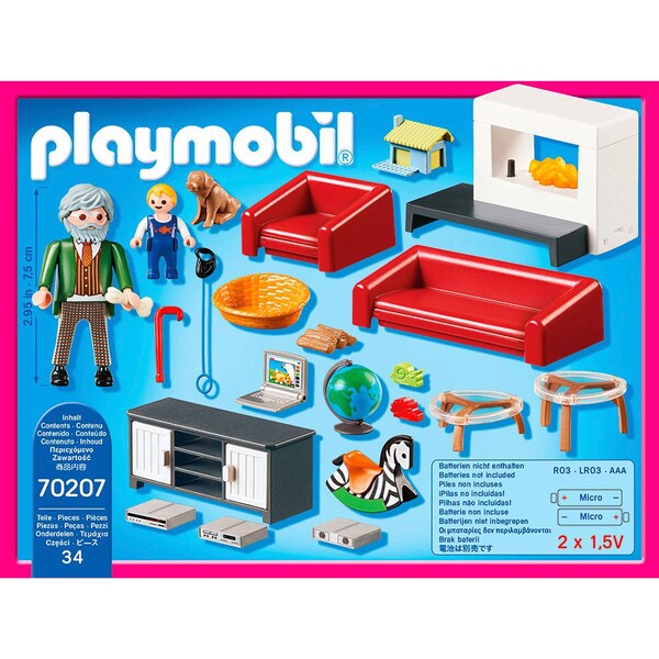 Playmobil® - DOLLHOUSE - 70207 Salon avec cheminée