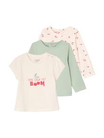 Bio-Kollektion: 3er-Pack Mädchen Shirts BASIC, Langarm & Kurzarm