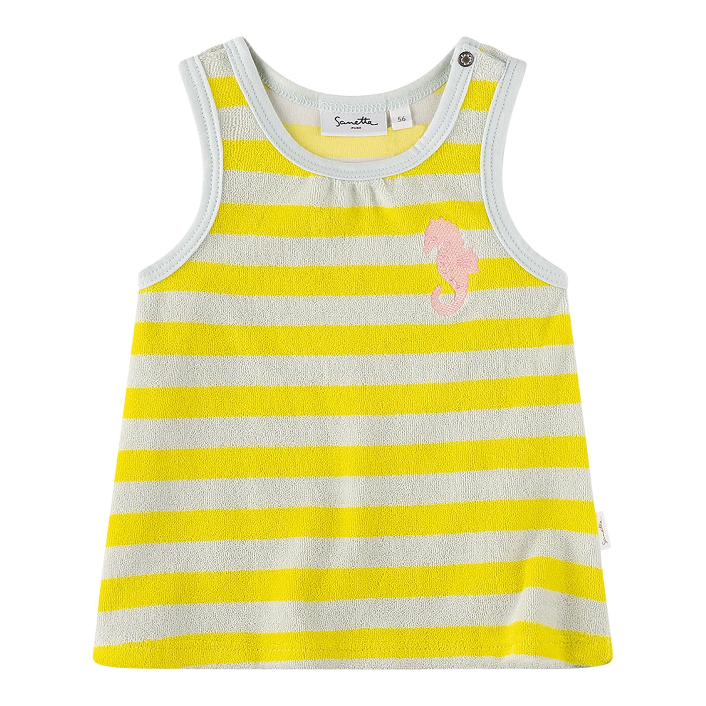 Sanetta Pure Frottee-Kleid ohne Arm Ringel Seepferdchen