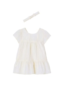 Festliches Baby-Set: Kleid & Haarband mit Glanzstreifen