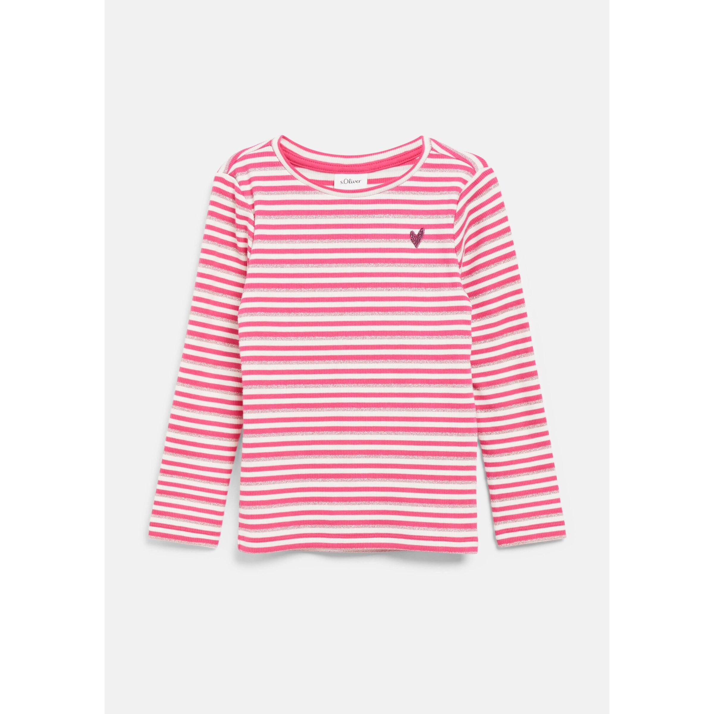 S.Oliver Shirt langarm Ringel Glitzer
