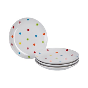 Assiettes à dessert à pois, 4 pièces