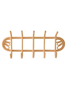 Wandgarderobe aus Rattan mit 5 Kleiderhaken, Kinderzimmer