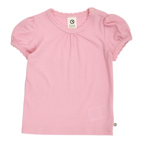 Tencel-T-Shirt mit Puffärmeln Rippqualität
