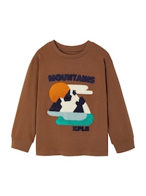 Shirt mit Bouclé-Print Jungen, lange Ärmel