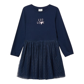 Kleid langarm mit Tüllrock Leoprint