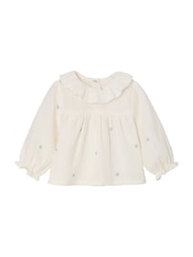 Baby Langarmbluse mit Volantkragen und Blumenprint