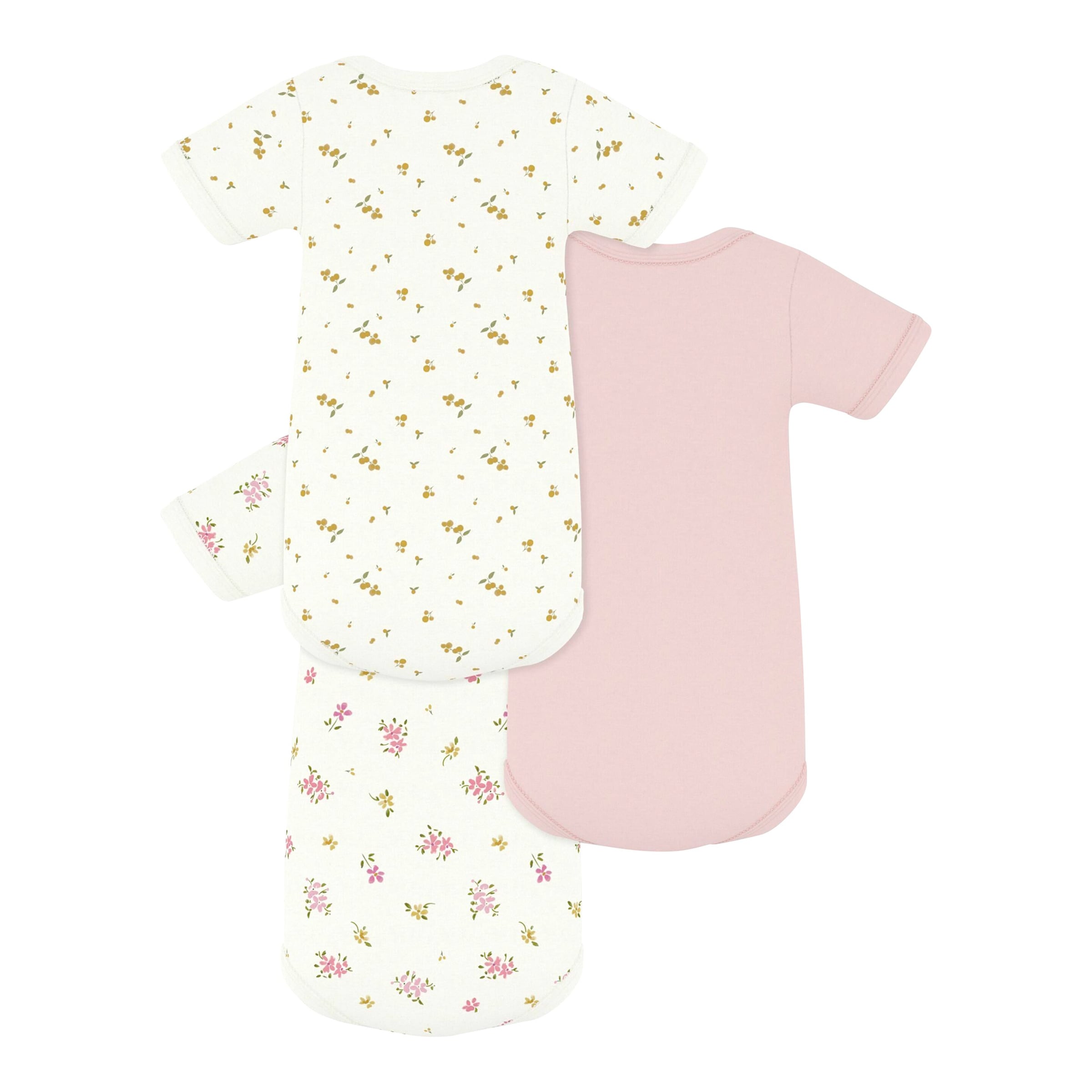 Petit Bateau 3er-Pack Bodys Kurzarm Blumen