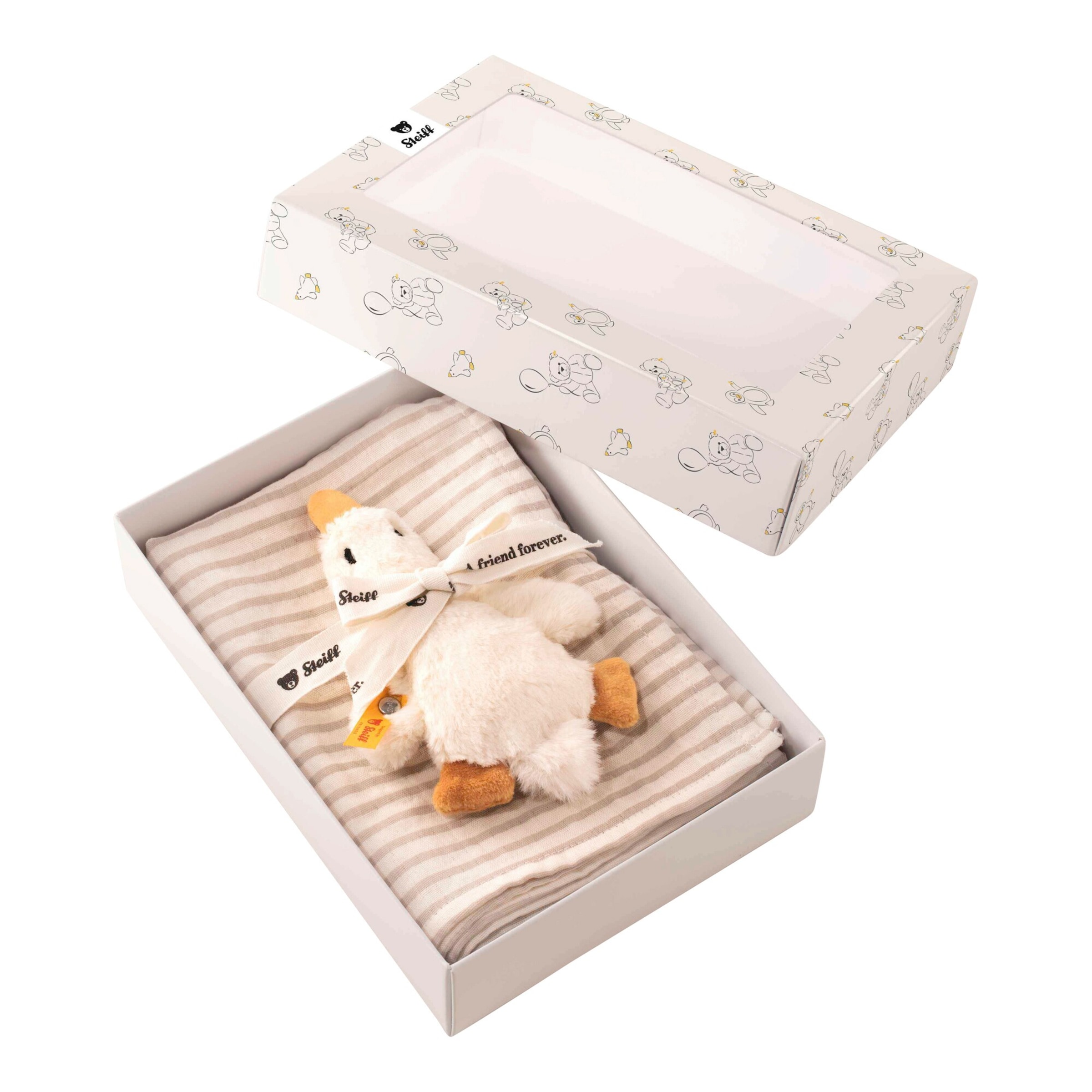 Steiff Geschenkset Gilda Gans Greifling und Spucktuch