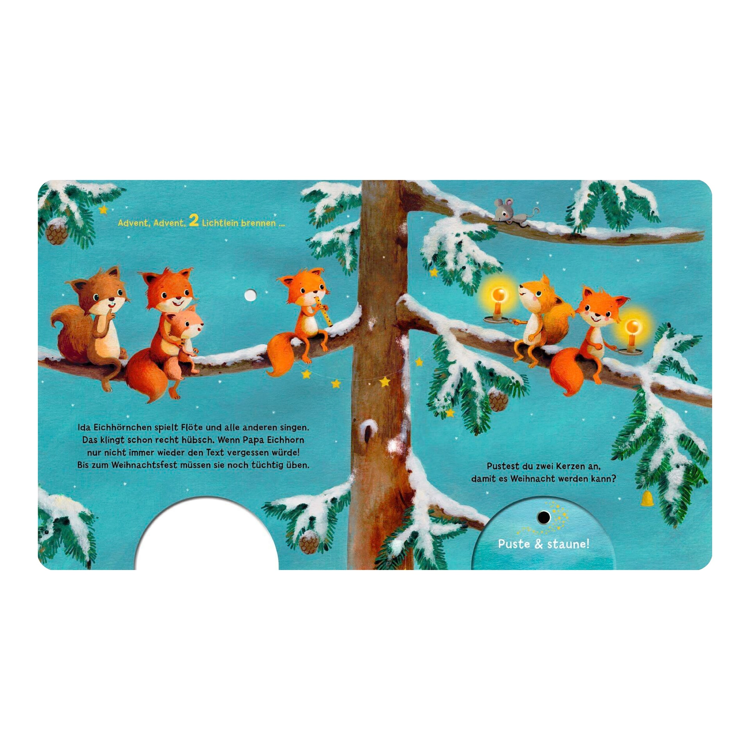 Pappbilderbuch Mein Puste-Licht-Buch:Advent, Advent, ein Lichtlein brennt
