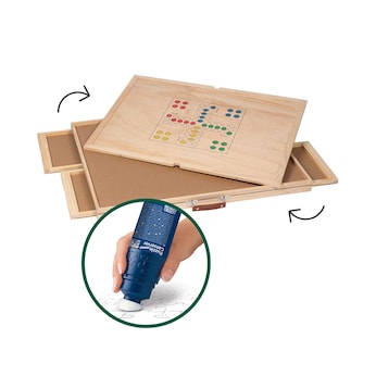 Table à puzzle avec 4 tiroirs, rotative avec protection incluse + adhésif permanent à puzzle, 200 ml