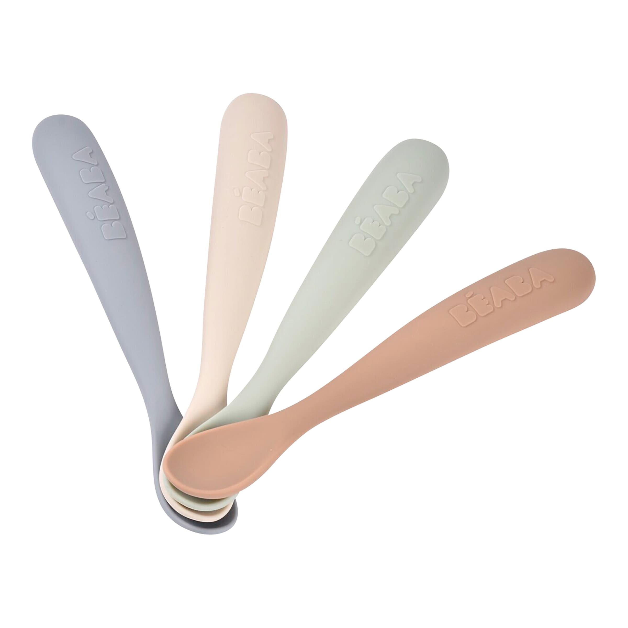 Lot de 4 cuillères silicone 1er âge natural set