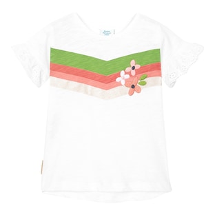 T-Shirt kurzarm Blumenstickerei