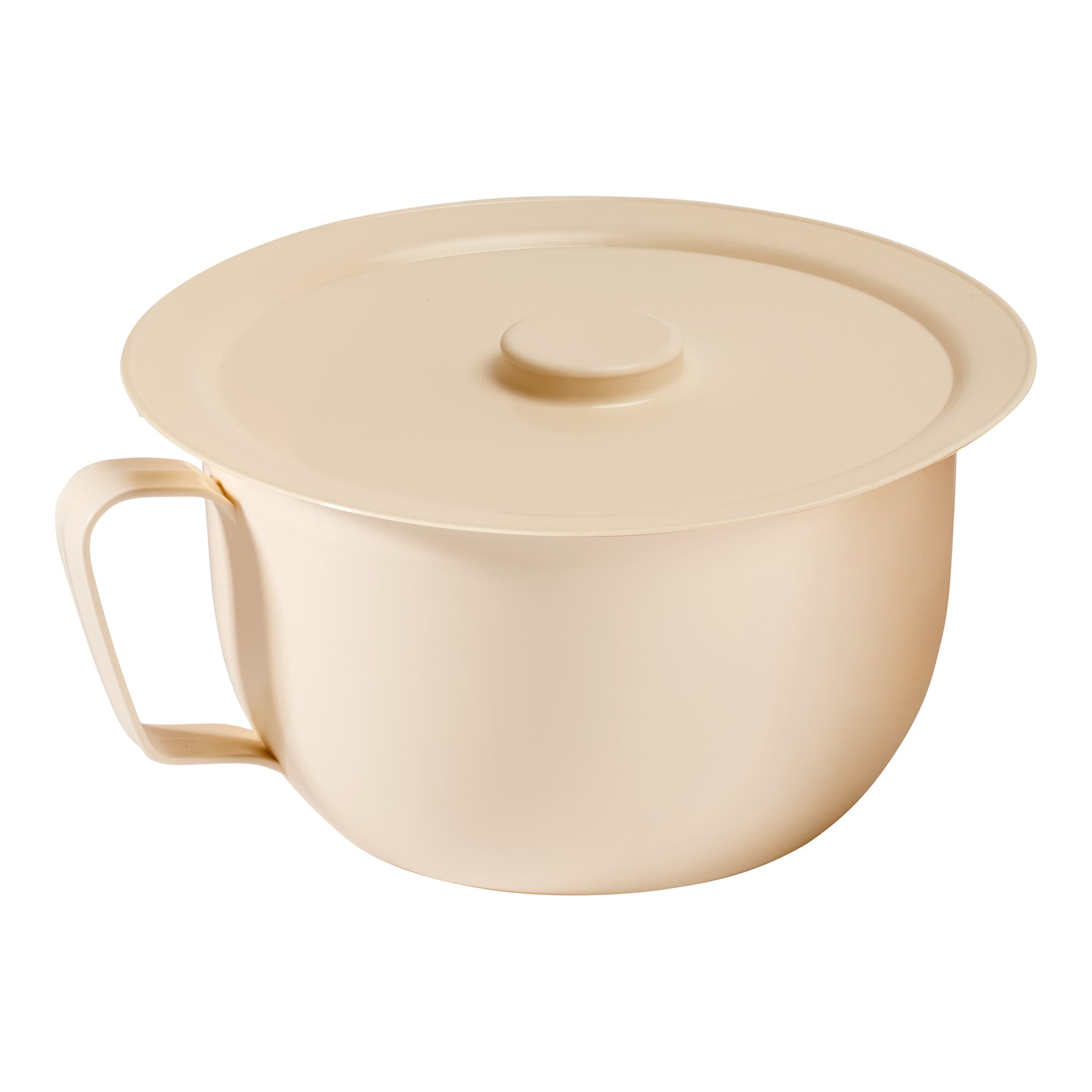 Nachttopf mit Deckel und Griff beige