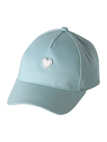Baumwollcap mit Herz-Stickerei, Mädchen