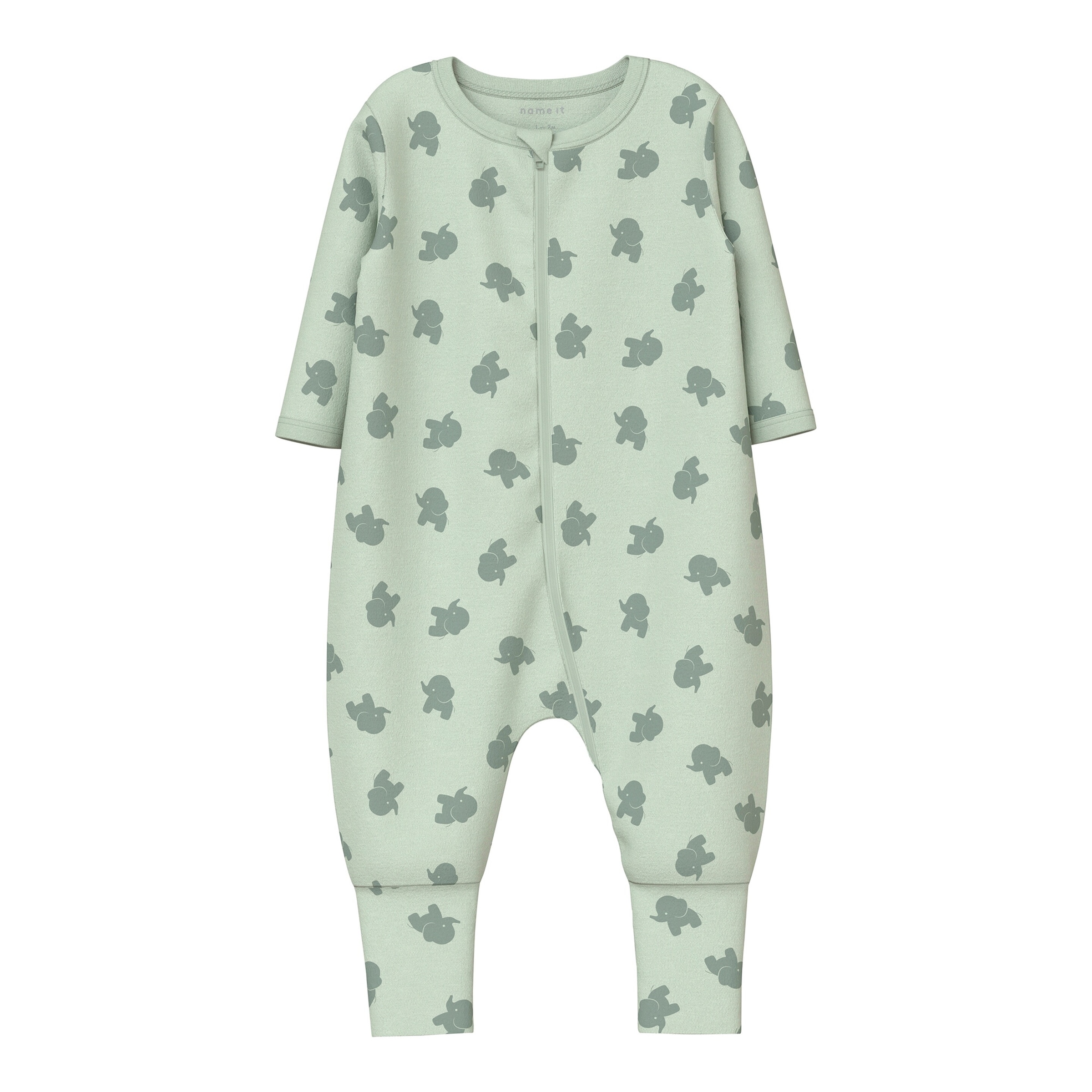 2er-Pack Schlafoveralls mit Klappfuß Elefanten