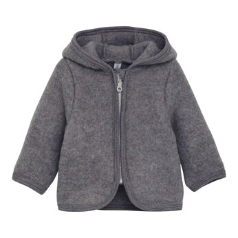 Wollfleece-Jacke Kapuze mit Ohren aus Merinowolle