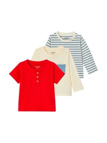 3er-Pack Baby Shirts kurzarm und langarm BASIC