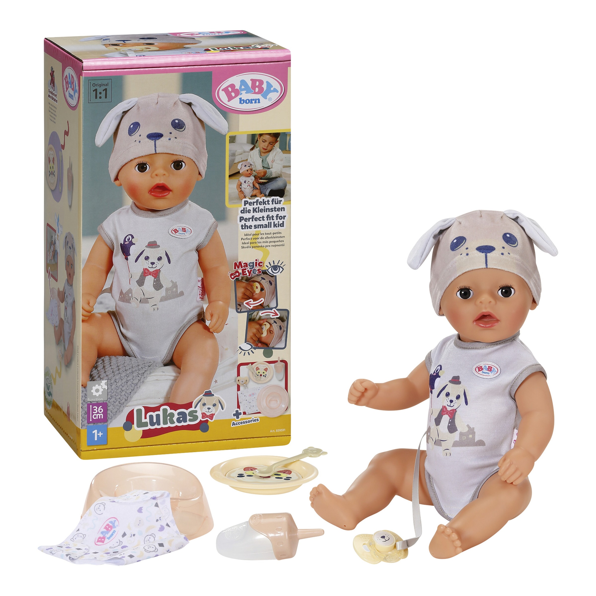 Zapf Creation Baby Born Puppe Lukas Hund 36cm