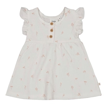 Robe à manches à ailettes fleurs tissu crêpe
