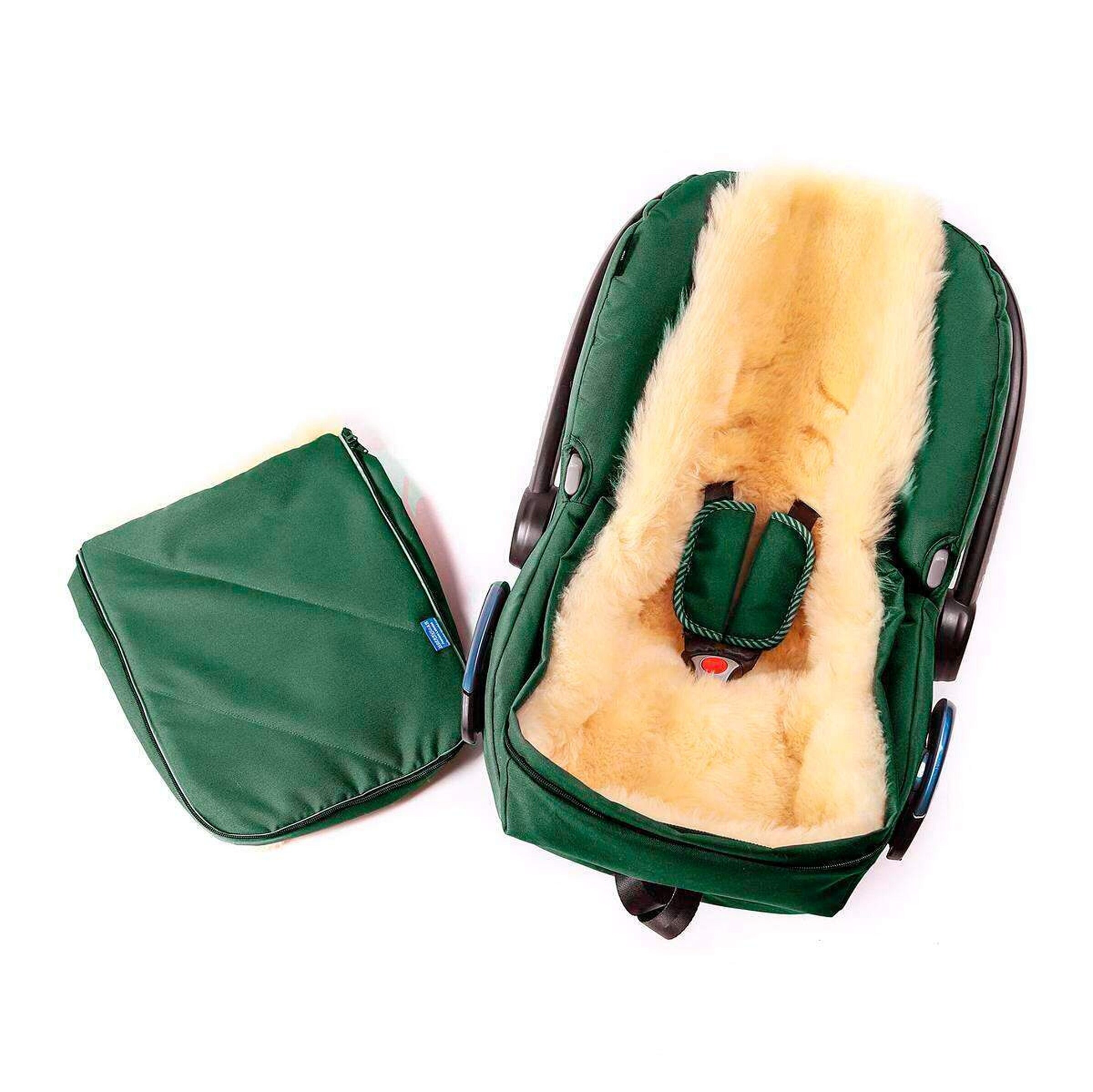Thumbnail - Hofbrucker Babyschale Lammfell-Fußsack Maxi gruen