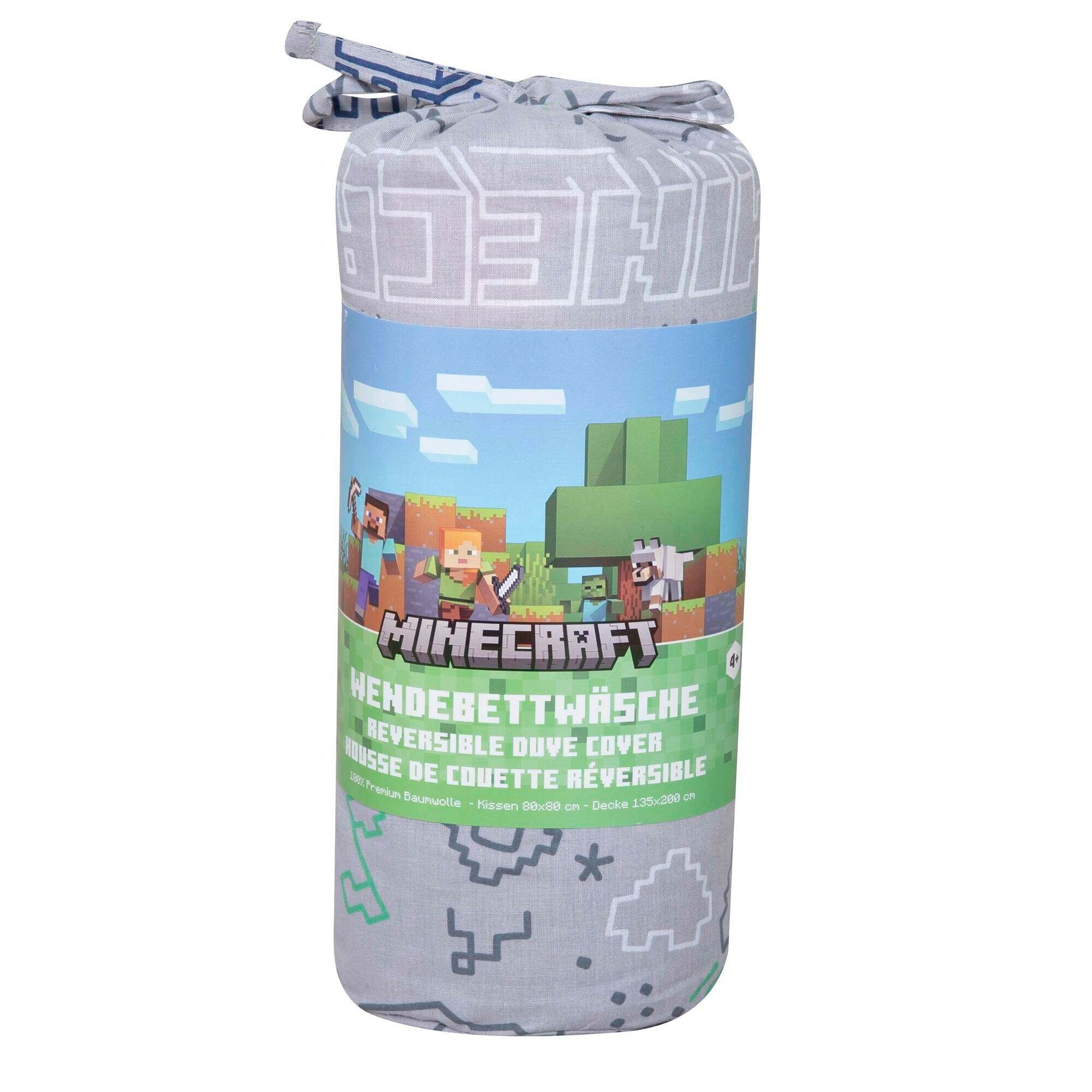 Roba Wendebettwäsche mit Reißverschluss, aus Baumwolle Minecraft