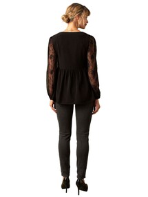 Elegante Bluse mit Spitze für Schwangerschaft und Stillzeit