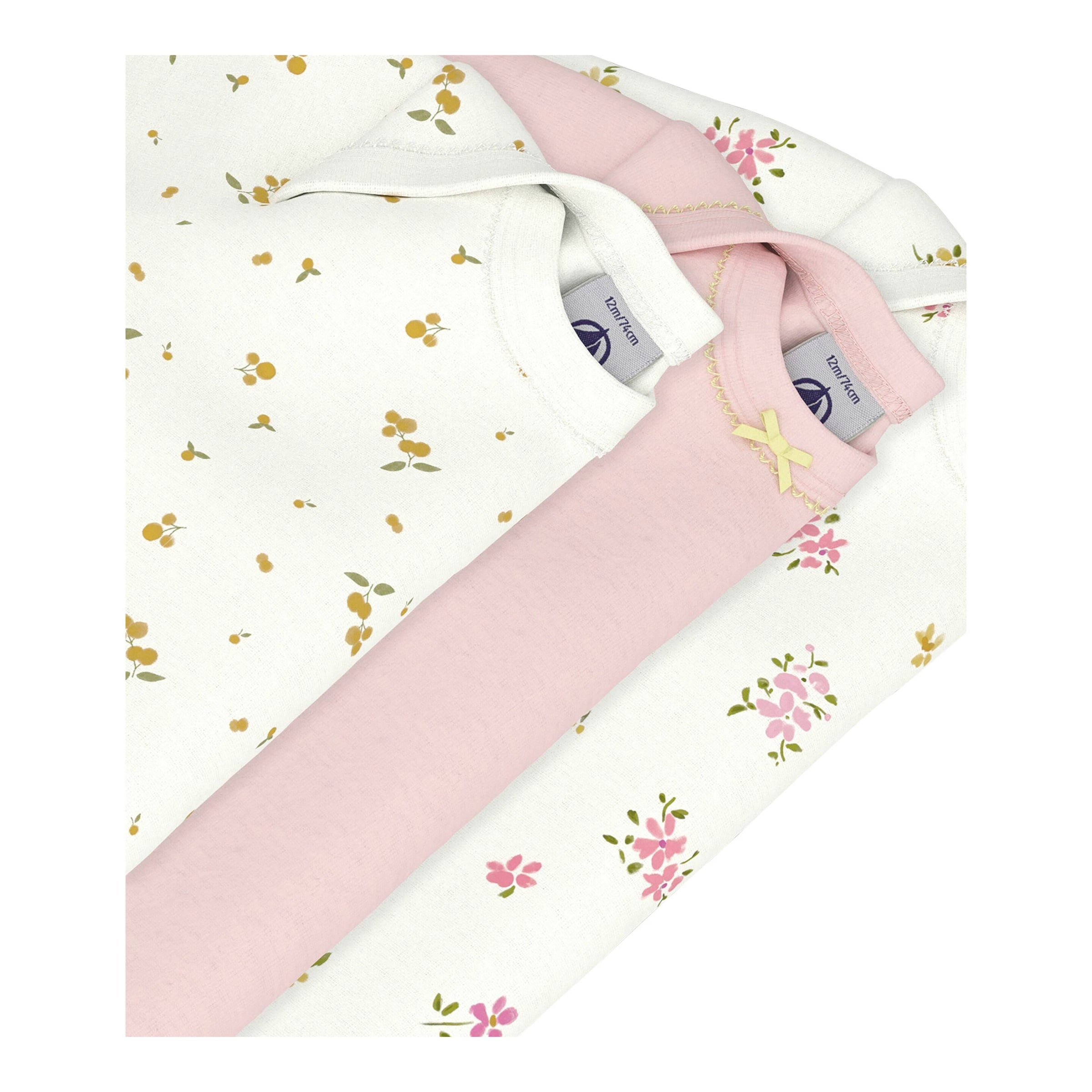 3er-Pack Bodys langarm Blumen