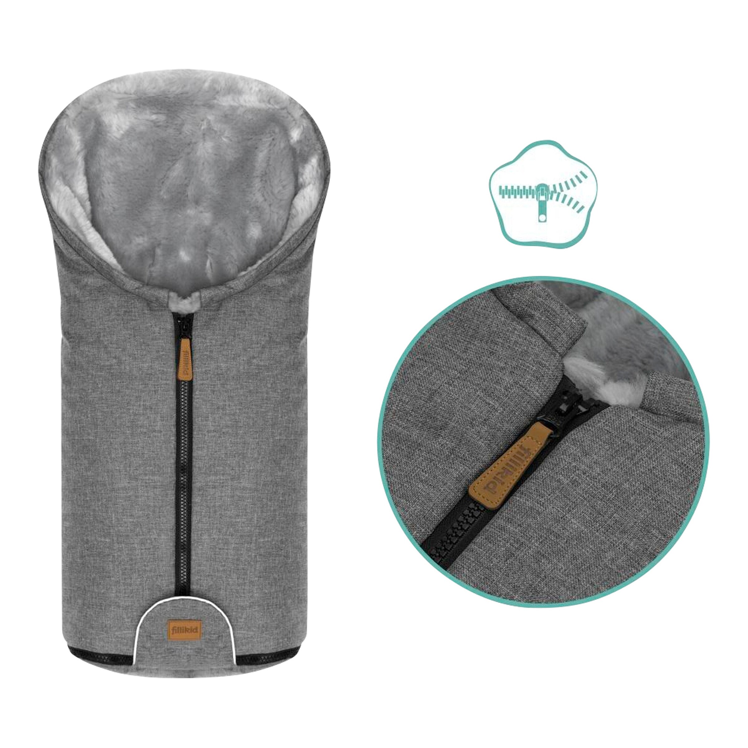 Thumbnail - Fillikid Winterfußsack Lammfell Pamir Alpina grau