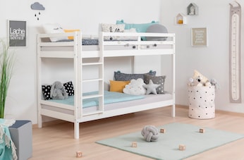 Etagenbett Stockbett Rene Kiefer massiv Weiß