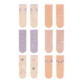 6er-Pack Socken Pfoten Muscheln Schildkröte
