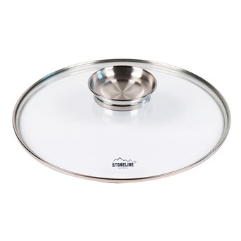 STONELINE Glasdeckel 28 cm mit Aroma-Deckel | Edelstahl