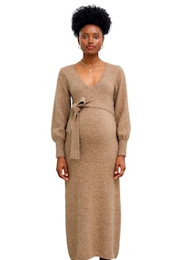 Umstands-Maxikleid aus meliertem Strick
