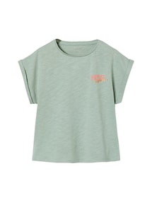 T-Shirt Mädchen Rundhals BASIC mit Recyclingmaterial