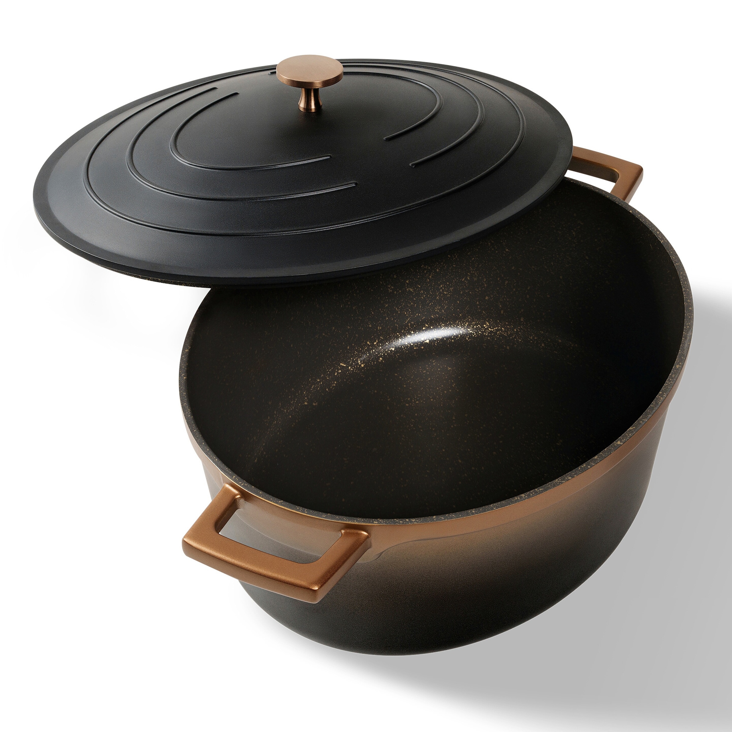 STONELINE® STONELINE Cocotte Bräter Oval 32x25 cm Roségold | mit Deckel