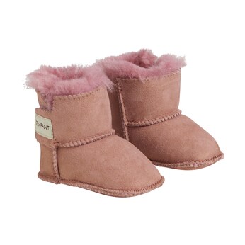 Lammfellschuhe mit Klettverschluss