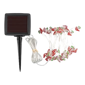 LED-Solar-Lichterkette „Fliegenpilz“, 4,9 m