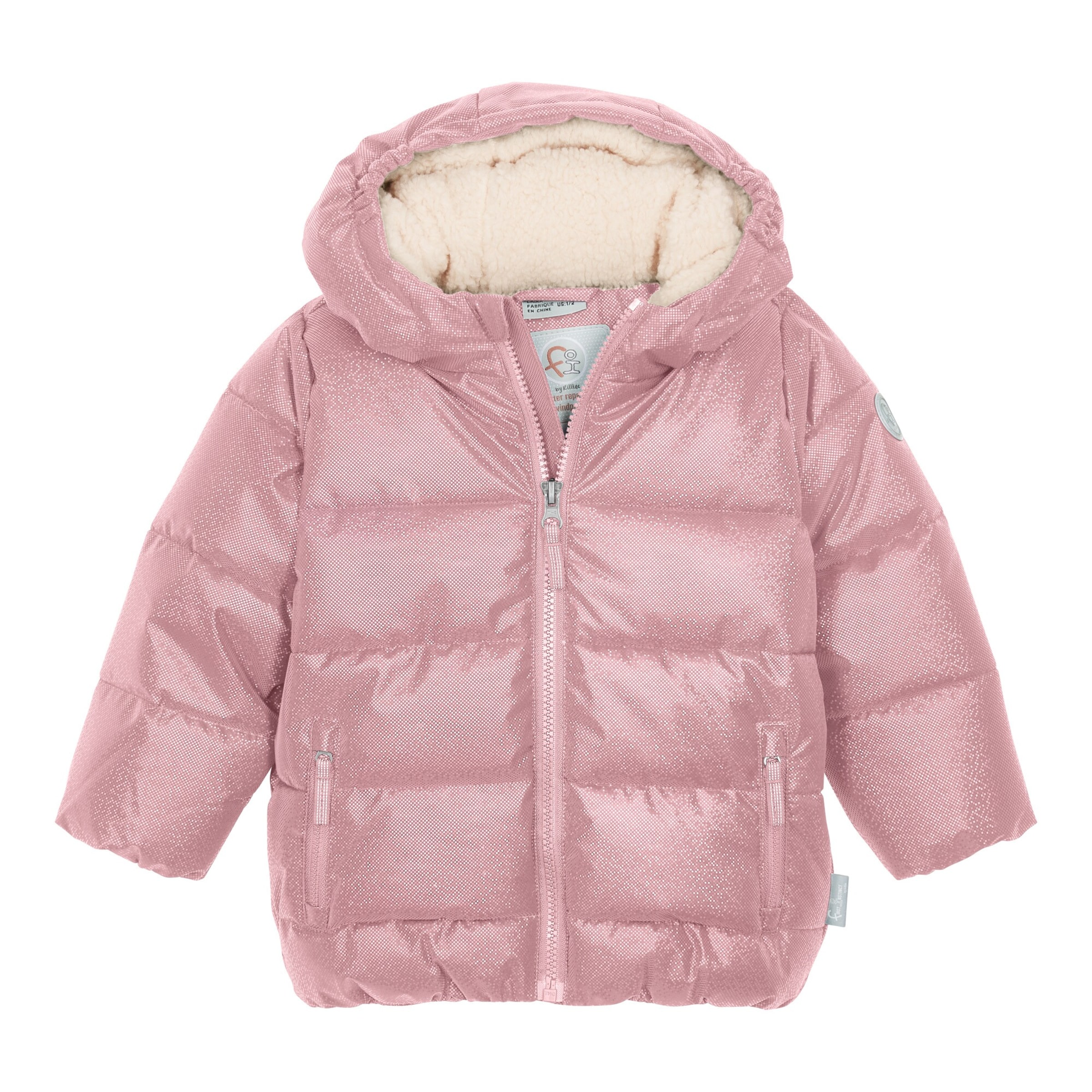 Killtec Steppjacke mit Kapuze Glitzeroptik
