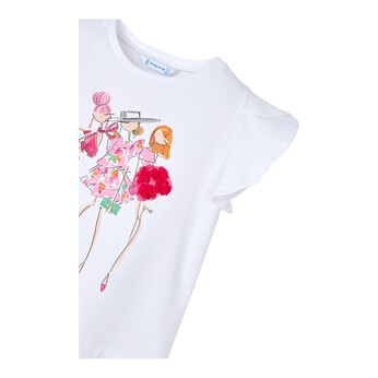 T-Shirt Mädchen Pailletten Tüll