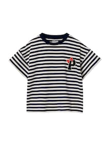 T-Shirt Mädchen mit gesticktem Buchstaben