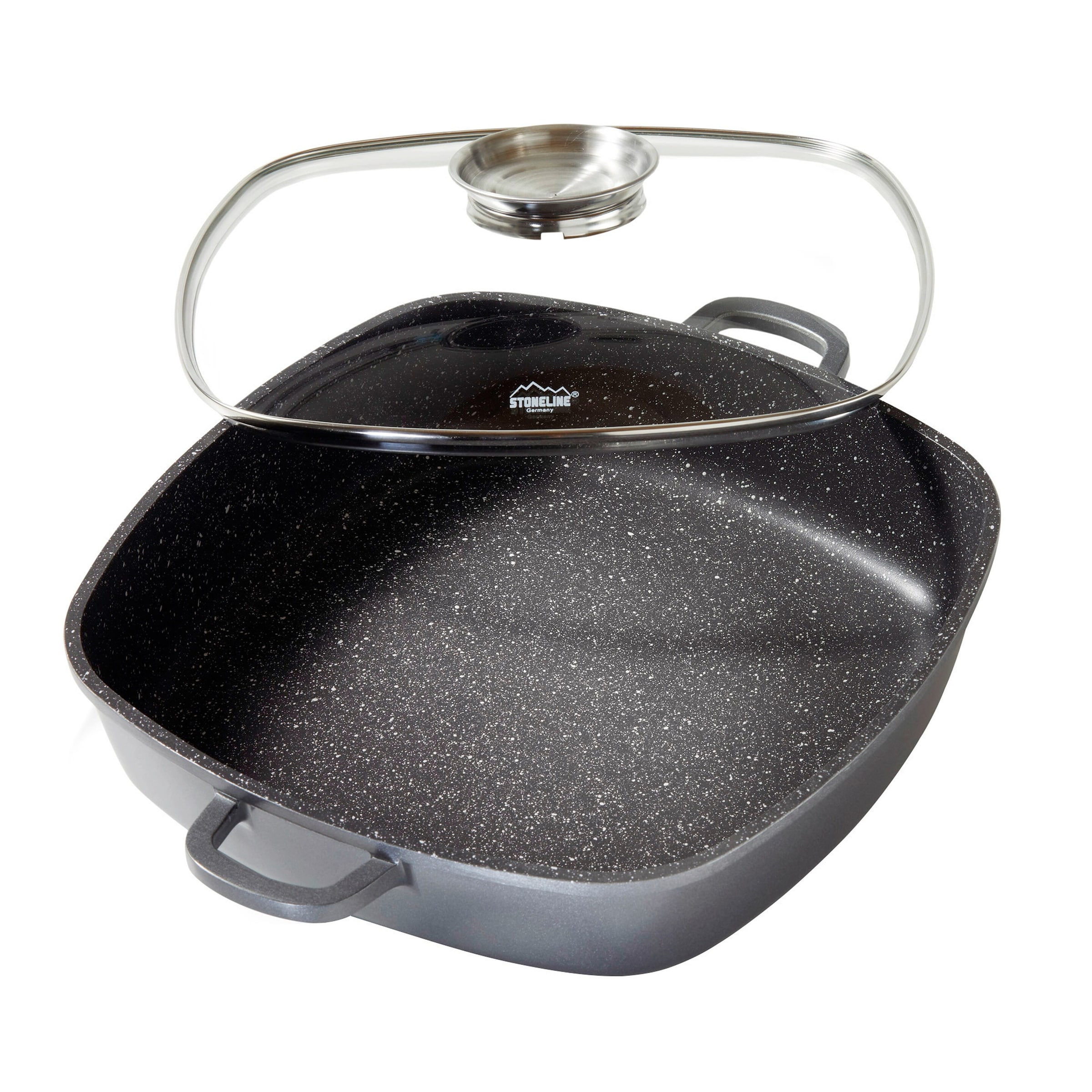 STONELINE® STONELINE Servierpfanne Eckig 32 cm | mit Deckel