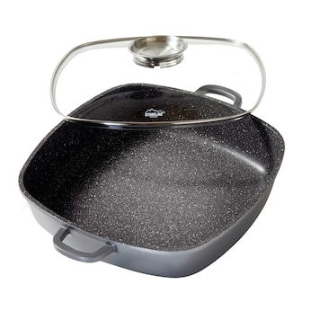 STONELINE Servierpfanne Eckig 32 cm | mit Deckel