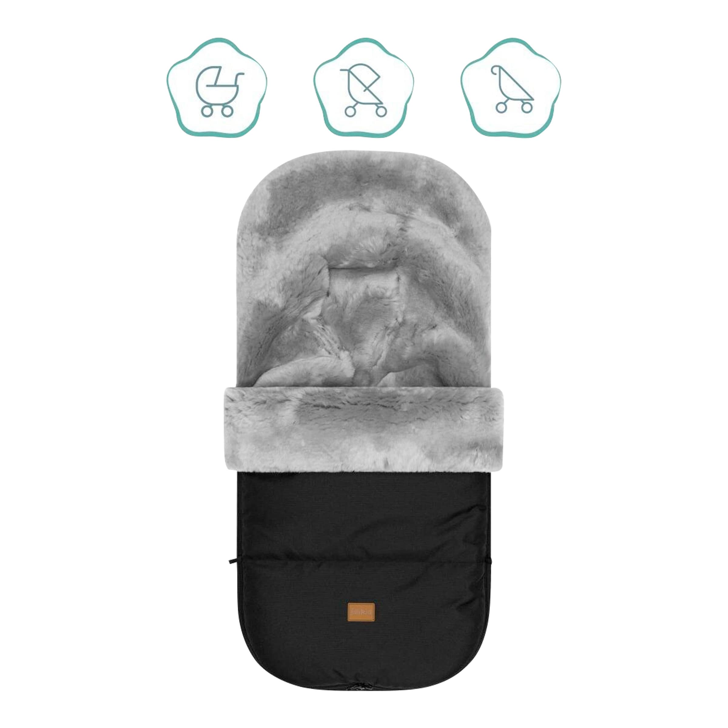 Fillikid Winterfußsack Lammfell Makalu Alpina schwarz