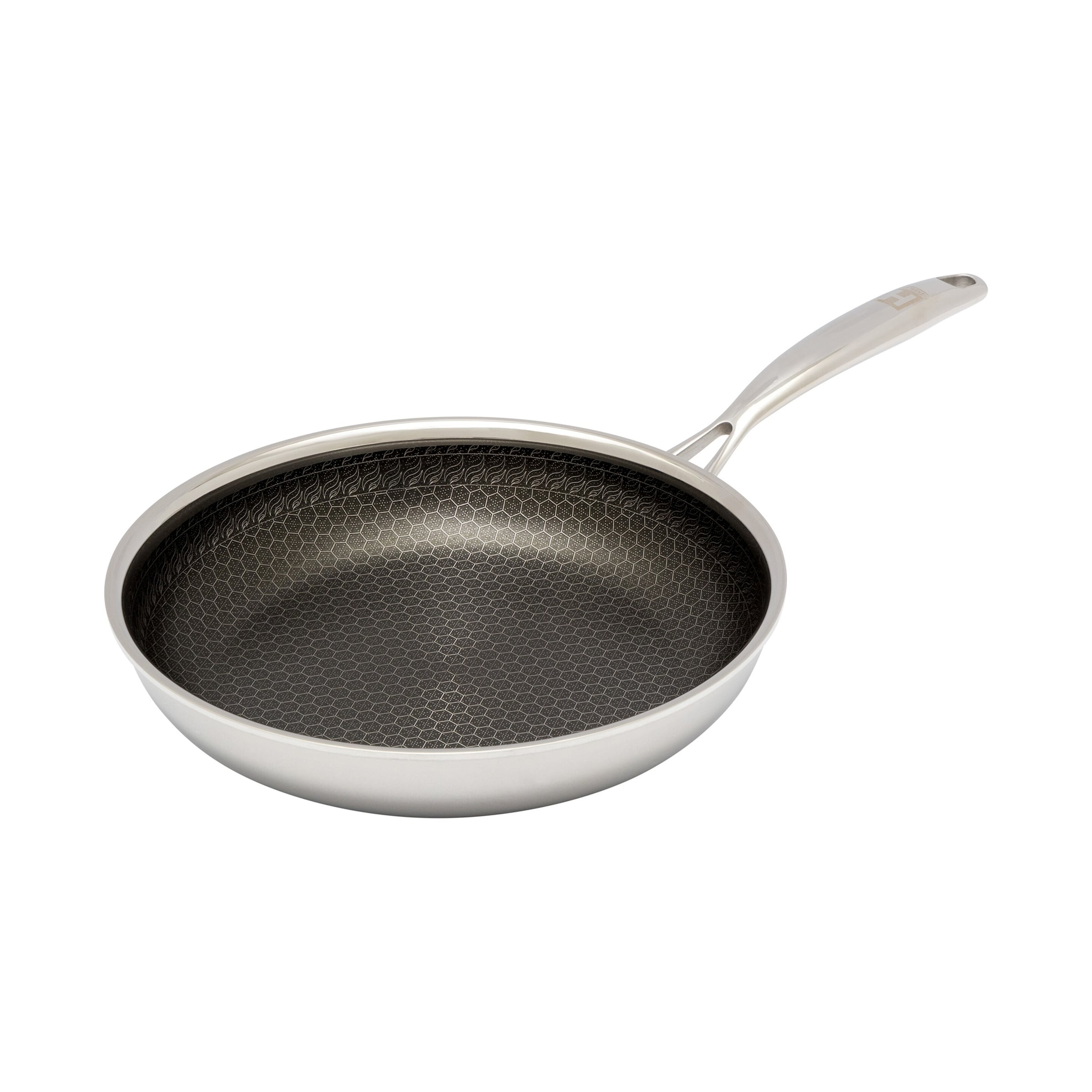 Bratpfanne HENSSLER SCHNELLE NUMMER HSN Pfannen Gr Ø 24 cm + Höhe 5 cm silberfarben (edelstahlfarben) Bratpfannen Wabenstruktur und Antihaftbeschichtung Induktion
