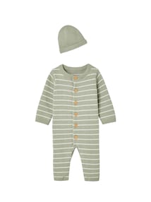 Baby-Set Strampler & Mütze, Bio-Baumwolle