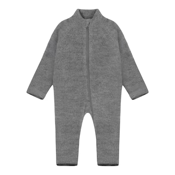 Wollfleece-Overall mit Klappbündchen