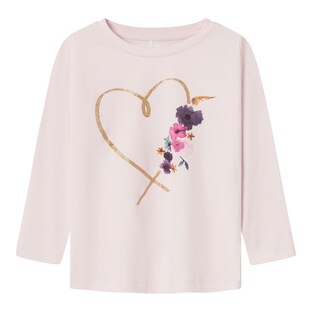 Shirt langarm Herz Blumen