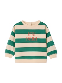 Baby Sweatshirt mit breiten Streifen, Recycling-Baumwolle
