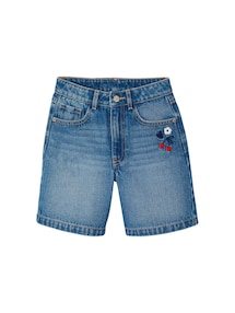 Mädchen Jeans-Shorts mit gestickten Blumen