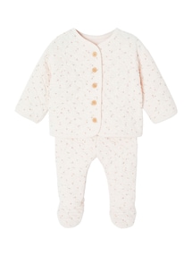 Baby-Set aus weichem Steppstoff mit Allover-Print